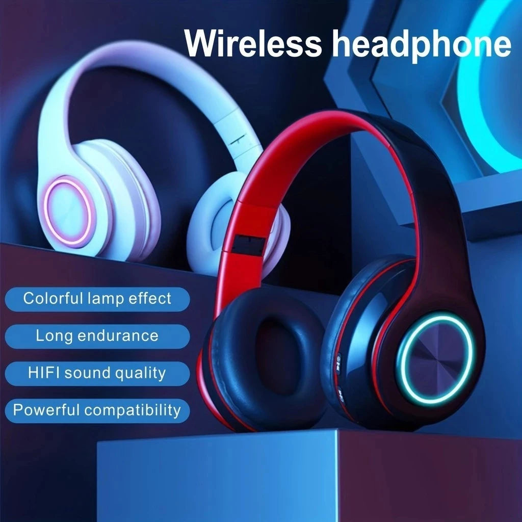 Wireless Bluetooth 5.0 Headphone With Microphone On-Ear Headset Stereo Sound Earphones Sports Gaming Foldable Headphones Game - Fields Of Fitness