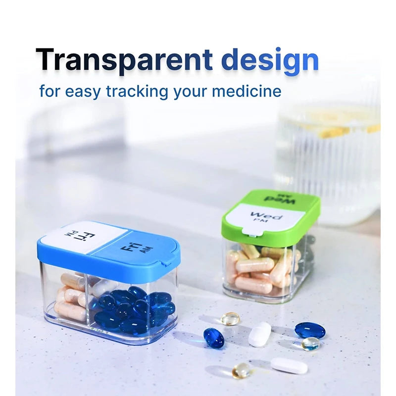 1pcs Large Pill Organizer 7 Day, XL Pill Box 2 Times a Day, Weekly Am Pm Medicine Organizer for Supplements, Big Daily Pill Case - Fields Of Fitness