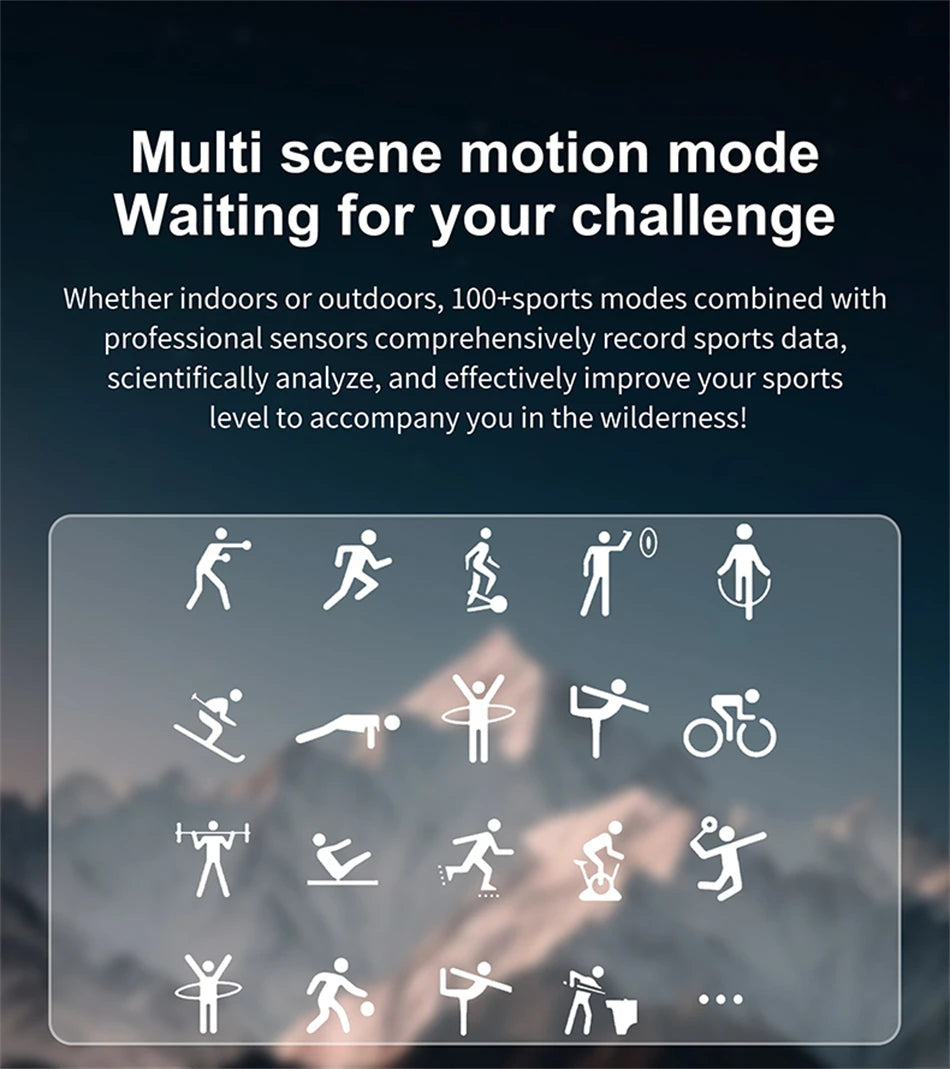 Smartwatch Military Men 360*360 HD Screen Flashlight Health Monitoring Waterproof Heart Rate BT Call Smart Watch For Android IOS - Fields Of Fitness