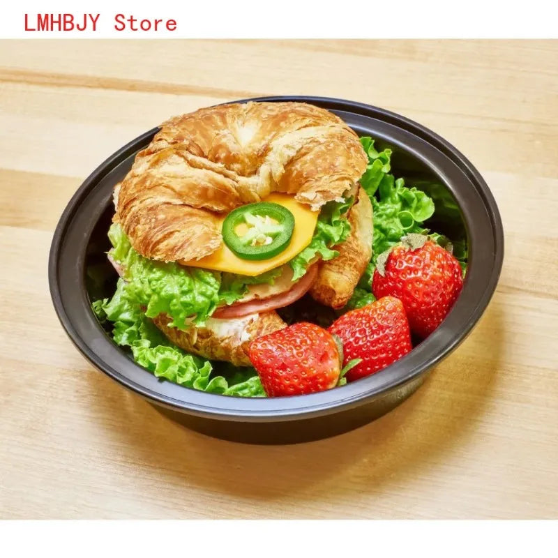Meal Prep Containers Plastic Food Containers with Lids Outdoor Portable Bento Lunch Box, 1Compartment Round/square Lunch Box - Fields Of Fitness