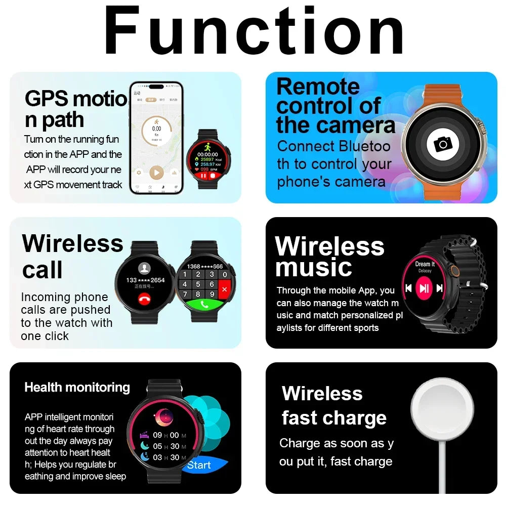 2024 Smart Watch Wholesale Price Factory Direct BT Call Message Display Watch Sport Mode Wireless Charging for IOS Android Phone - Fields Of Fitness