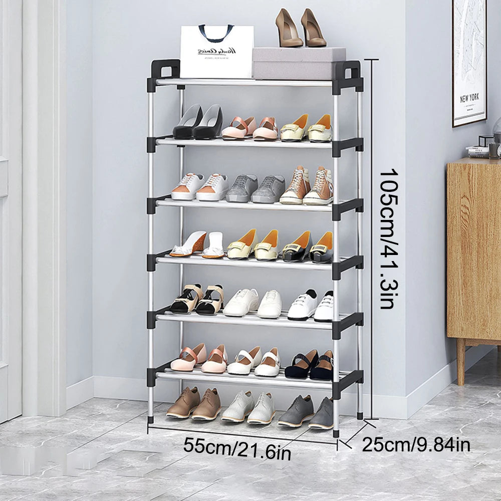 3-7Floor Simple Shoe Rack Multi Layer Dustproof Household Doorstep Shoe Cabinet Storage Space Saving Assembly Of Small Shoe Rack - Fields Of Fitness