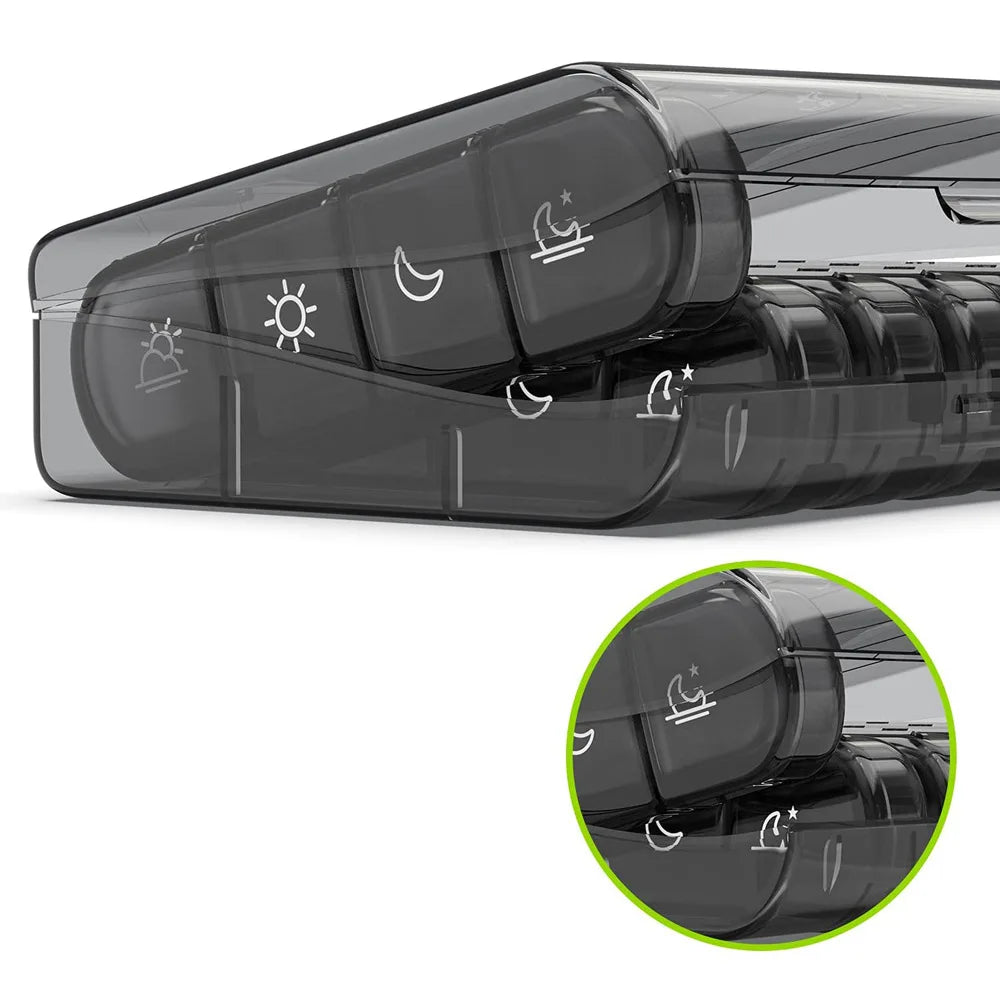 Pill Box 7 Days Organizer 21/14 Grids 3 Times One Day Portable Travel with Large Compartments for Vitamins Medicine Fish Oils - Fields Of Fitness