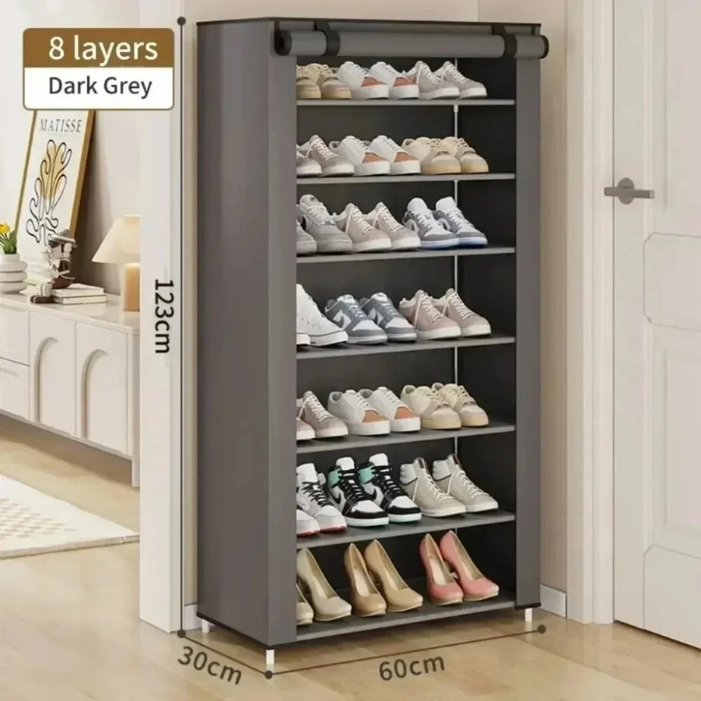 Dustproof Shoe Storage Rack Organizer Multilayer Nonwoven Shoes Storage Cabinet Home Hallway Space-saving Cabinets Shoe Shelf - Fields Of Fitness