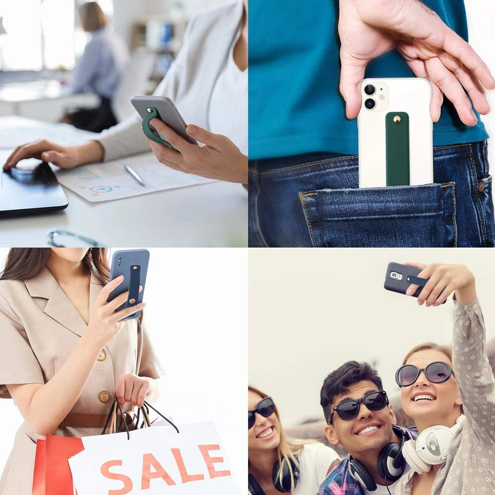 Wrist Band Hand Band Finger Grip Mobile Phone Holder Stand Push Pull Universal Plain Color Phone Socket Holder for iPhone Xiaomi - Fields Of Fitness