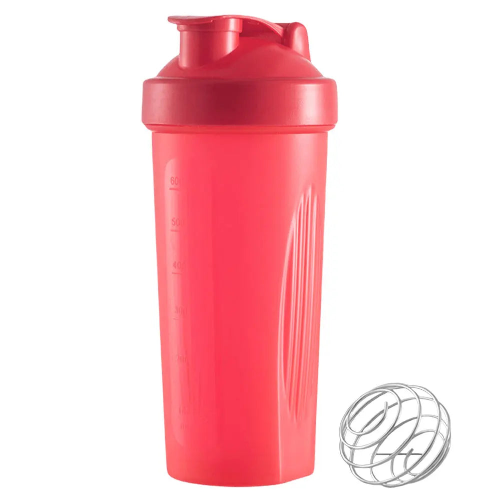 600ML Portable Protein Powder Shaker Bottle Leak Proof Water Bottle for Gym Fitness Training Sport Mixing Cup with Scale - Fields Of Fitness