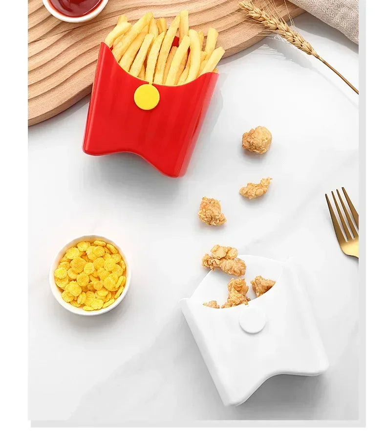 Portable Plastic French Fries Cup Snack Organizer Food Grade PP Salad Cup Square Salad Bowl - Fields Of Fitness