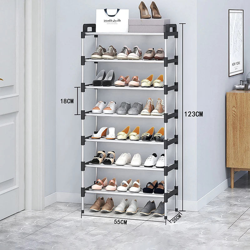 3-7Floor Simple Shoe Rack Multi Layer Dustproof Household Doorstep Shoe Cabinet Storage Space Saving Assembly Of Small Shoe Rack - Fields Of Fitness
