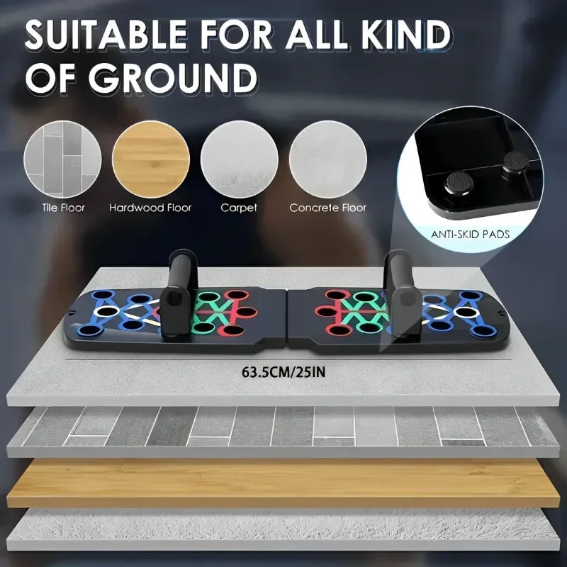 Portable Multifunctional Push-up Board - Fitness and Muscle Training Device Home Workout Set Foldable Push Up Bar Resistance - Fields Of Fitness