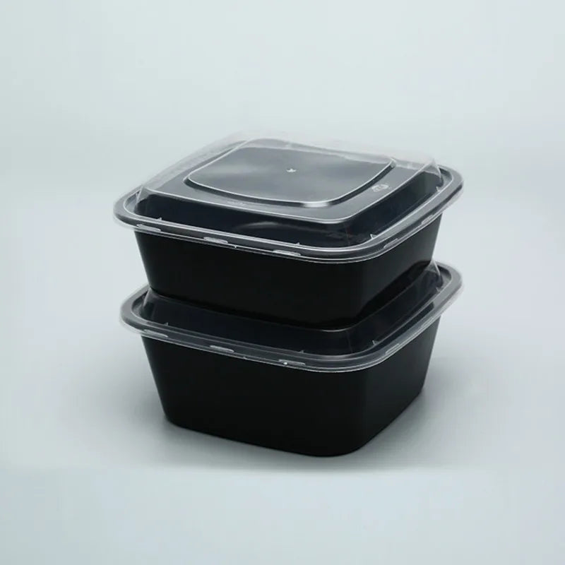 Meal Prep Containers Plastic Food Containers with Lids Outdoor Portable Bento Lunch Box, 1Compartment Round/square Lunch Box - Fields Of Fitness