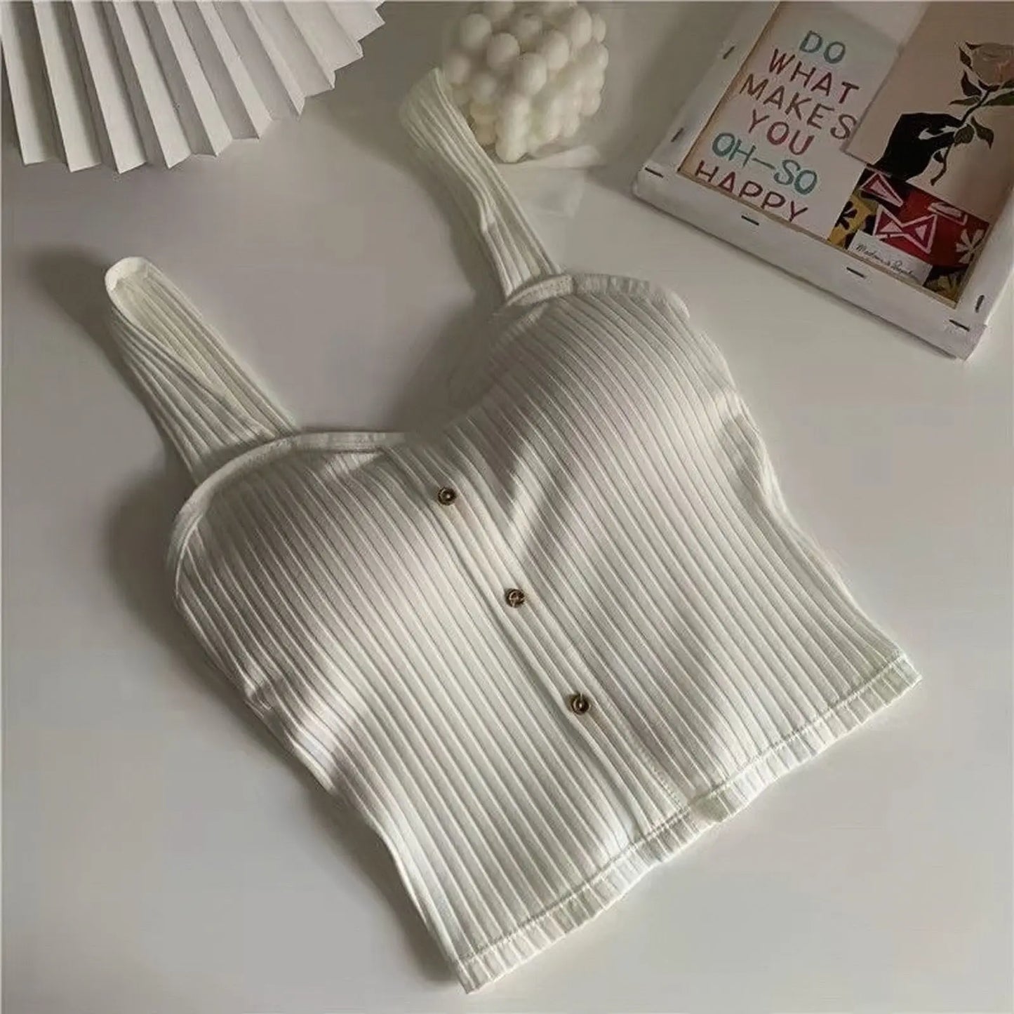 Women's Y2K Cropped Tops with Bra Pads Summer Corset Korean Suspenders Vest Sexy Camisole Slim New - Fields Of Fitness