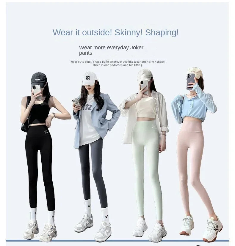 Womens High Waisted Seamless Leggings Sports Fitness Yoga Pants Gym Leggings Womens Elastic Shark Pants Cycling Pants Summer - Fields Of Fitness