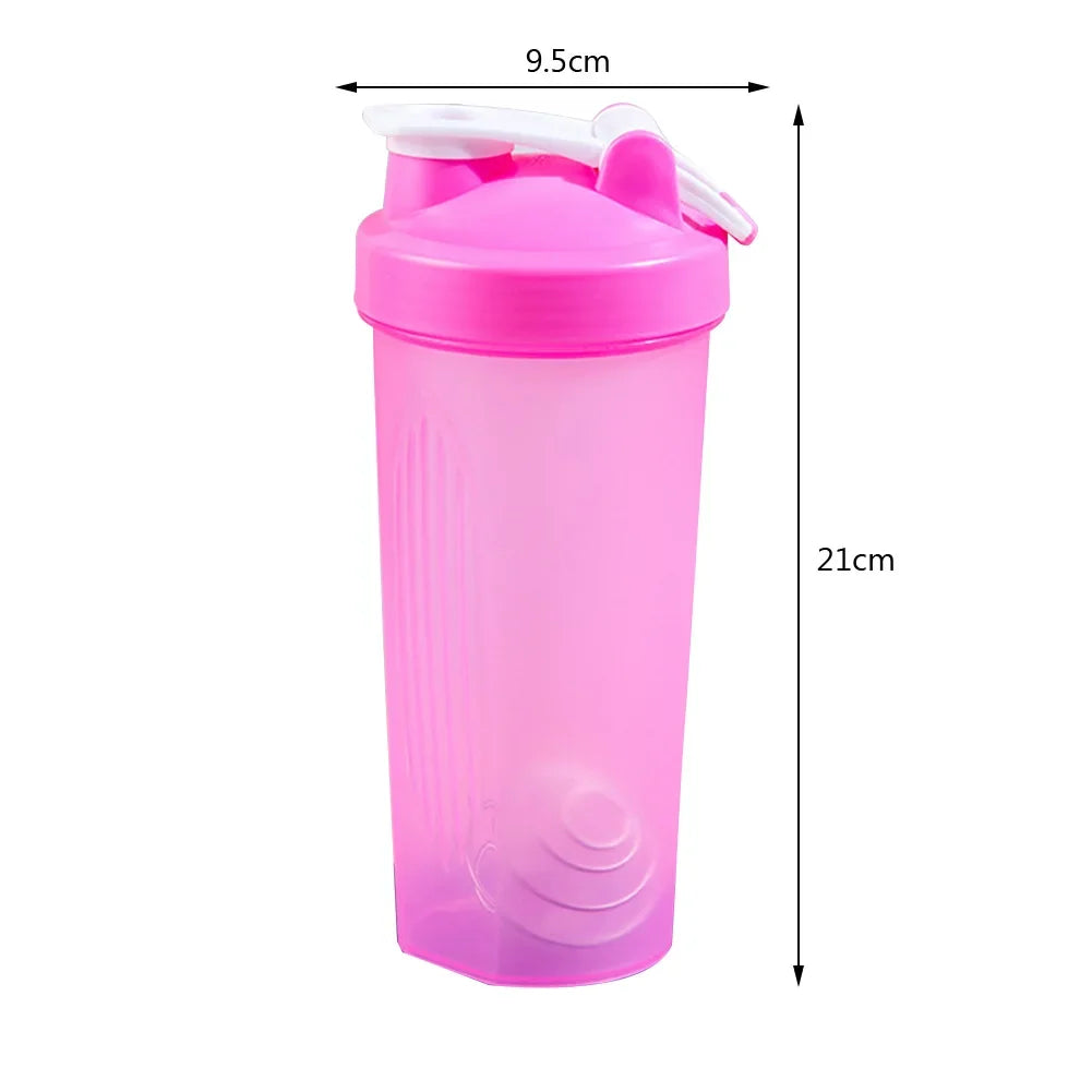 600ml Protein Powder Shaker Bottle Portable Shake Cup for Gym Ffitness Sport Shaker Mixing Cup W/ Scale Leak Proof Water Bottle - Fields Of Fitness