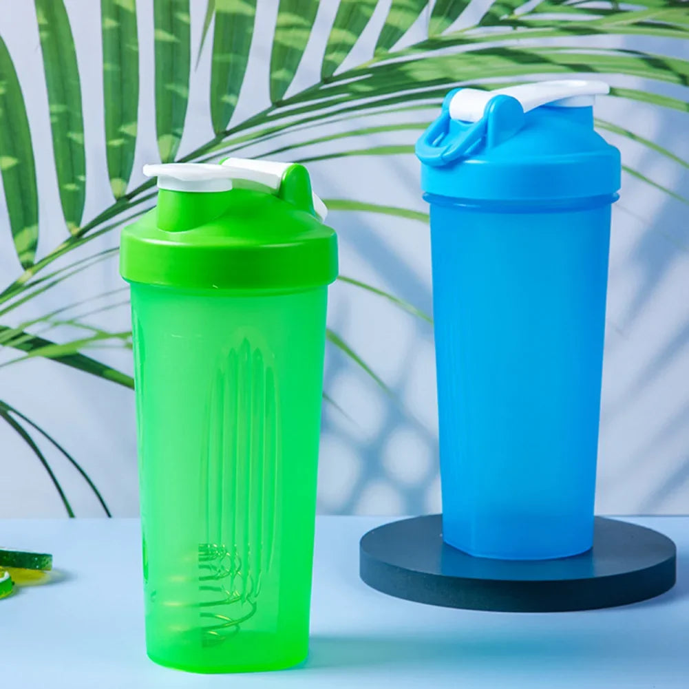 600ml Protein Powder Shaker Bottle Portable Shake Cup for Gym Ffitness Sport Shaker Mixing Cup W/ Scale Leak Proof Water Bottle - Fields Of Fitness