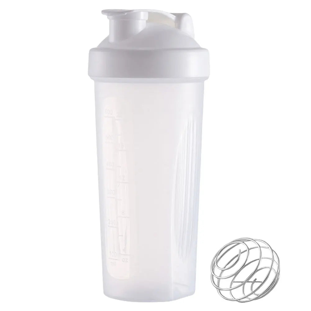 600ML Portable Protein Powder Shaker Bottle Leak Proof Water Bottle for Gym Fitness Training Sport Mixing Cup with Scale - Fields Of Fitness