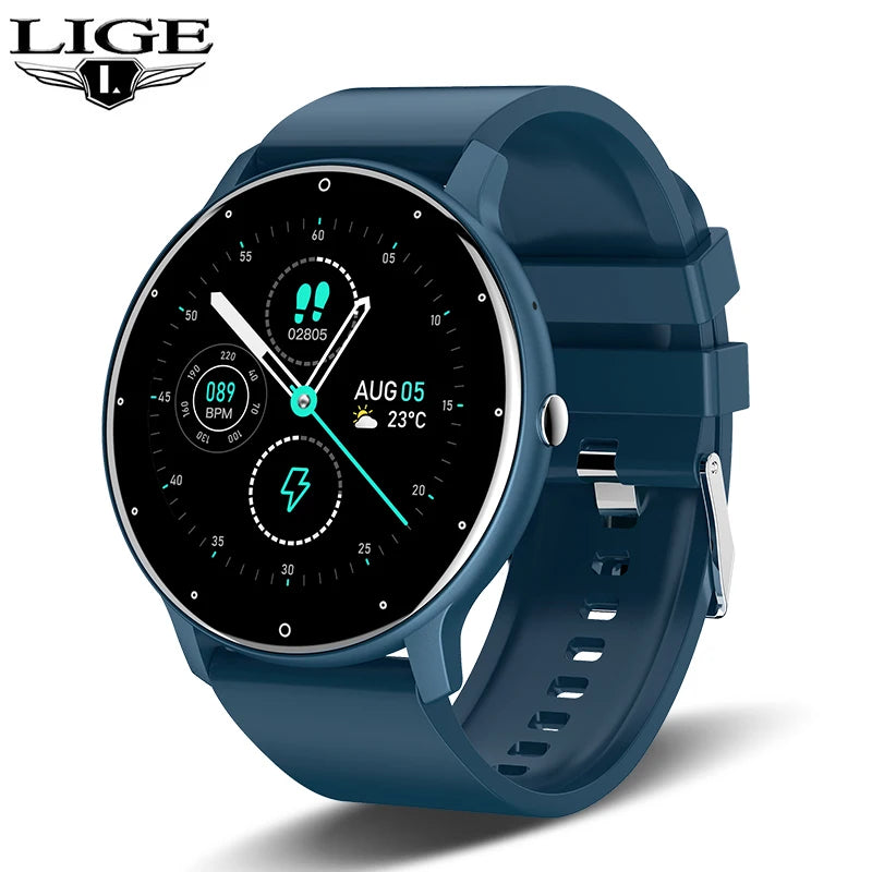 LIGE Smart Watch Women Men Full Touch Screen Bluetooth 5.2 Call Waterproof Watches Sports Fitness Tracker Factory IP67 ZL02 New - Fields Of Fitness