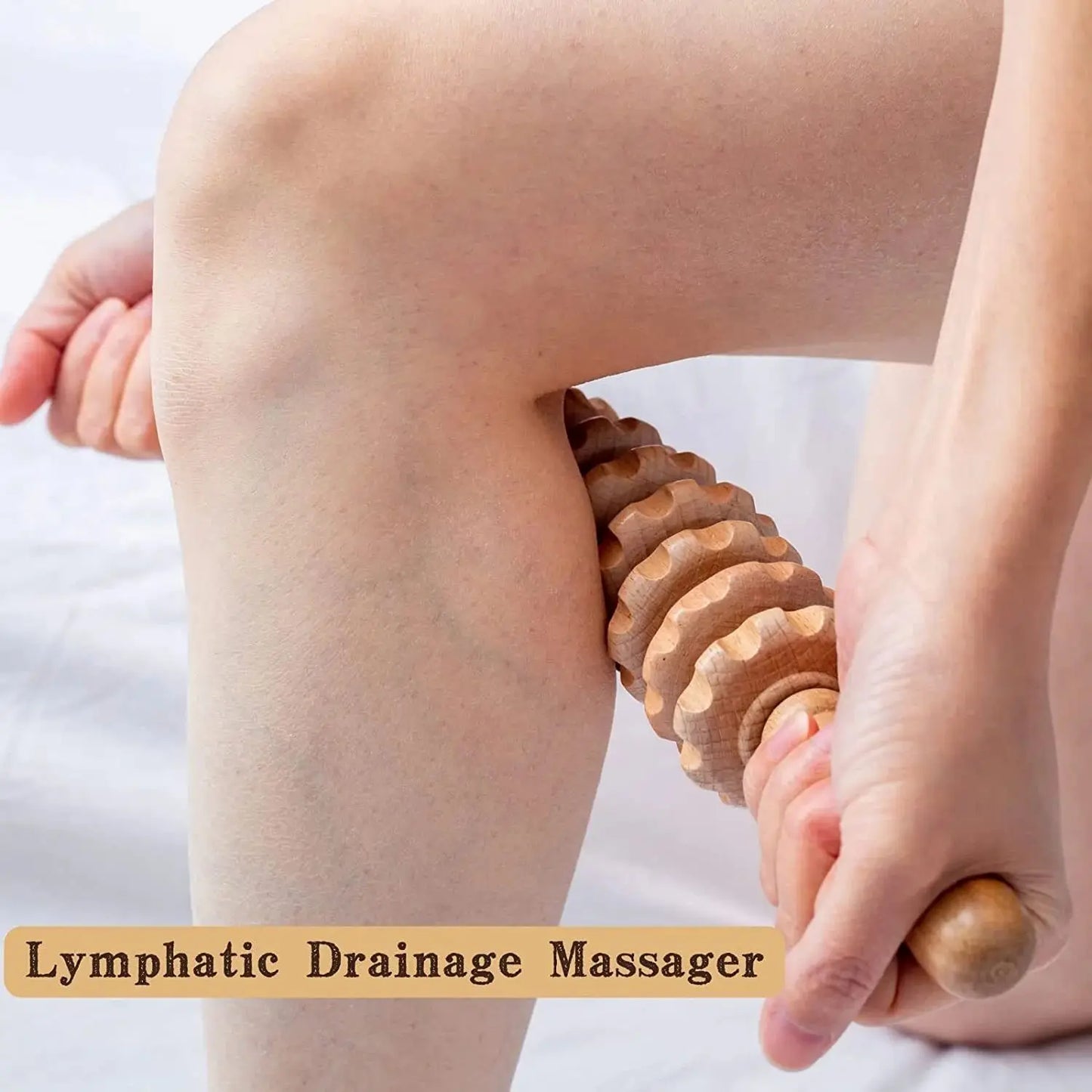 1pc 12 Rollers Handheld Wooden Massager for Trigger Point Therapy, Cellulite Reduction, and Muscle Relaxation - Fields Of Fitness