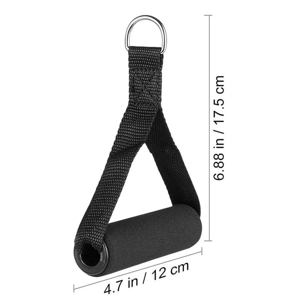 1pc Extra Wide Foam Grips Gym Handle For Yoga Fitness Crossfit Lifting Pulling Workout Heavy Duty D-ring Pull Rope Accessories - Fields Of Fitness