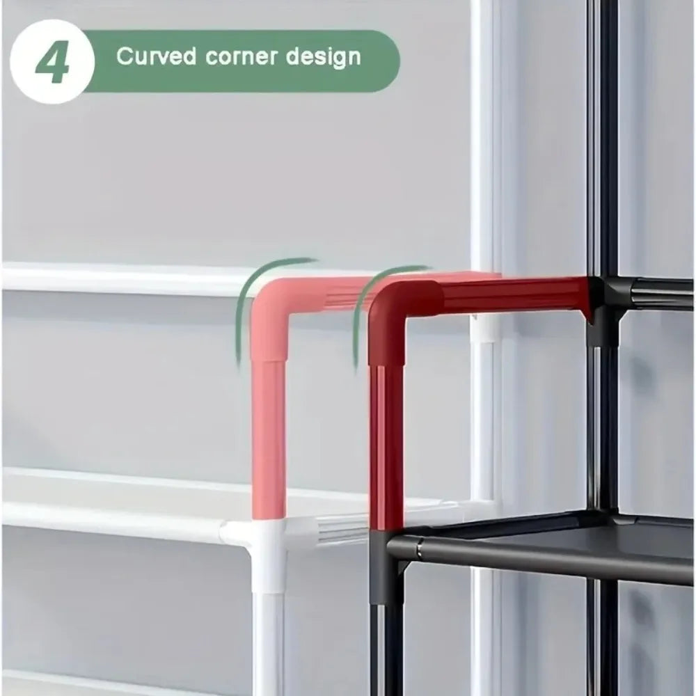 Clothes Hanger Multi-Layer Shoe Rack Doorway DIY Hat And Shoes Shelf Simple Floor-Standing Living Room Organizer Storage Racks - Fields Of Fitness