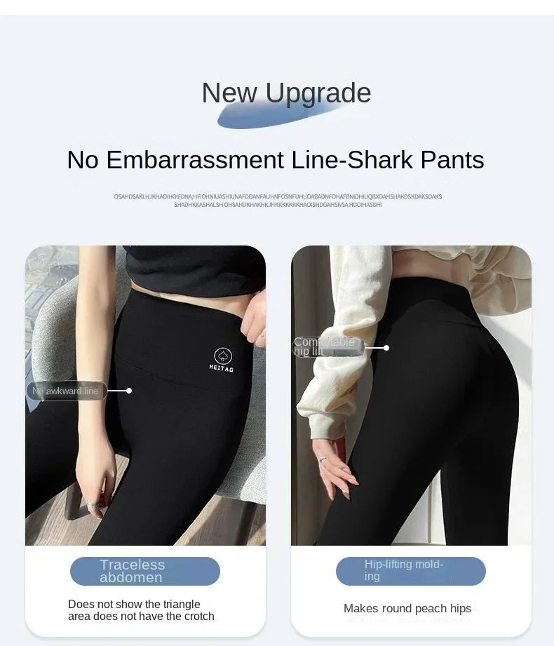 Womens High Waisted Seamless Leggings Sports Fitness Yoga Pants Gym Leggings Womens Elastic Shark Pants Cycling Pants Summer - Fields Of Fitness