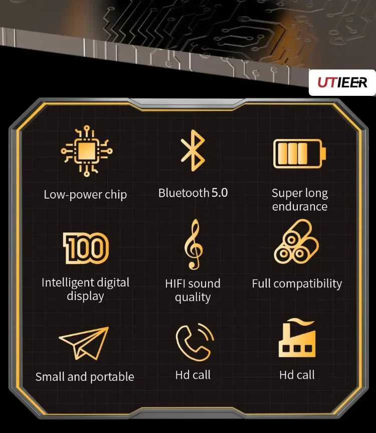Bluetooth 5.3 Headphones TWS Wireless Earphones with LED Display Stereo Headset Touch Control Earbuds Noise Reduction - Fields Of Fitness