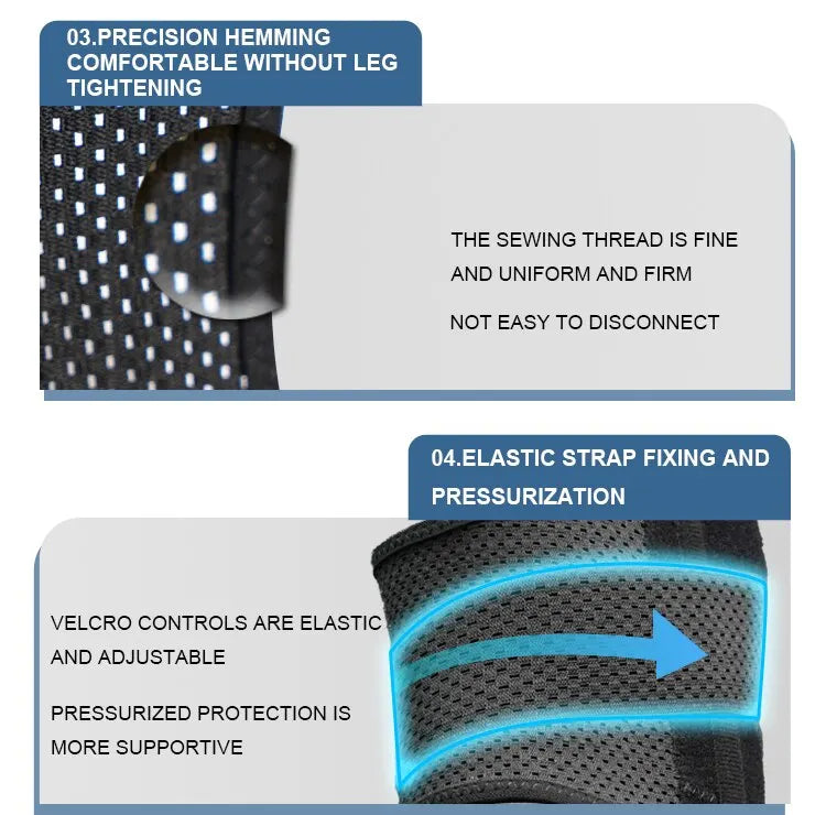 Knee Brace with Side Stabilizers Relieve Meniscus Tear,Joint Pain,Sports Injuries,Breathable Adjustable, Running Workout Sports - Fields Of Fitness