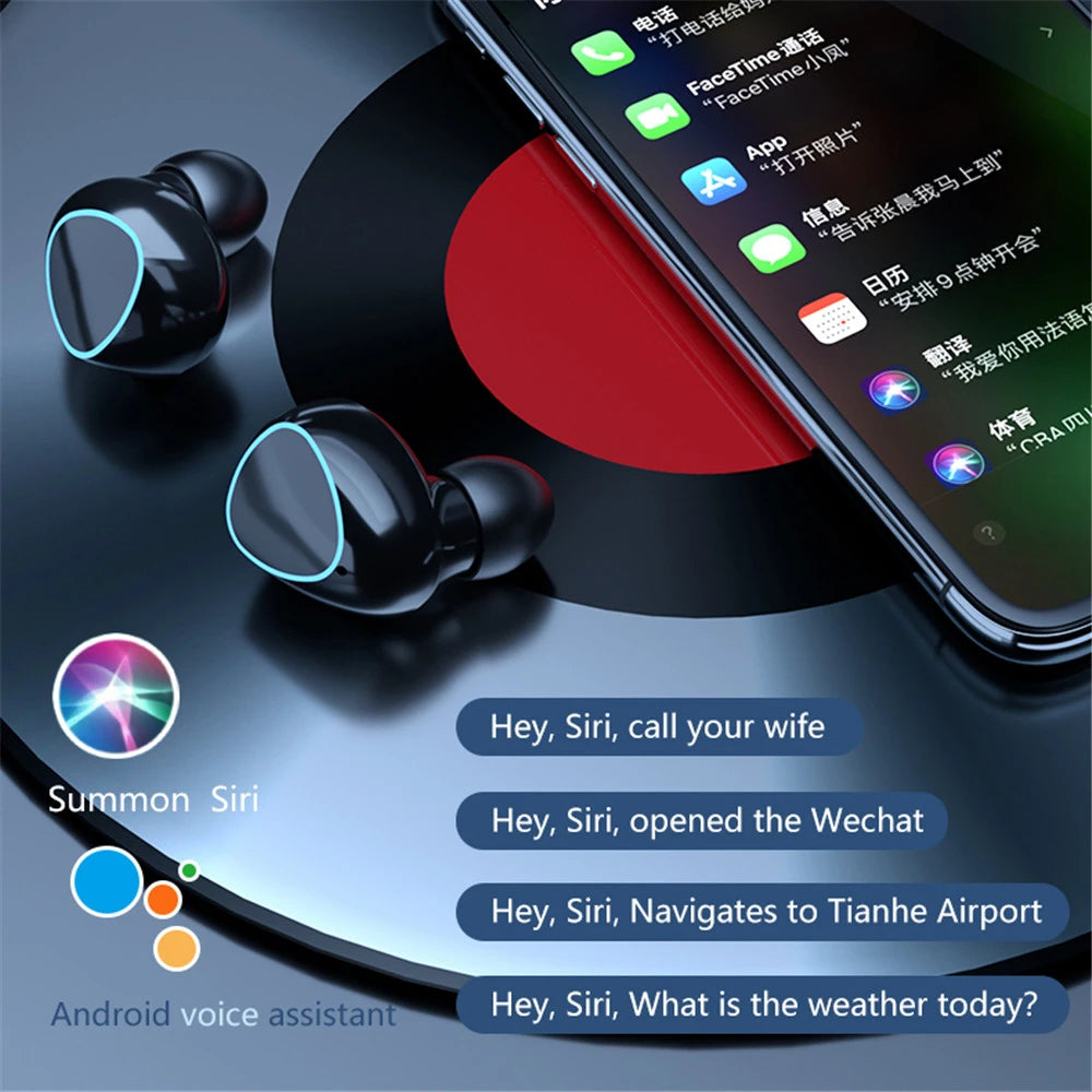 Bluetooth 5.3 Headphones Wireless Earphones HiFi Stereo Waterproof Noise Reduction Earbud LED Display Headsets Charge your phone - Fields Of Fitness