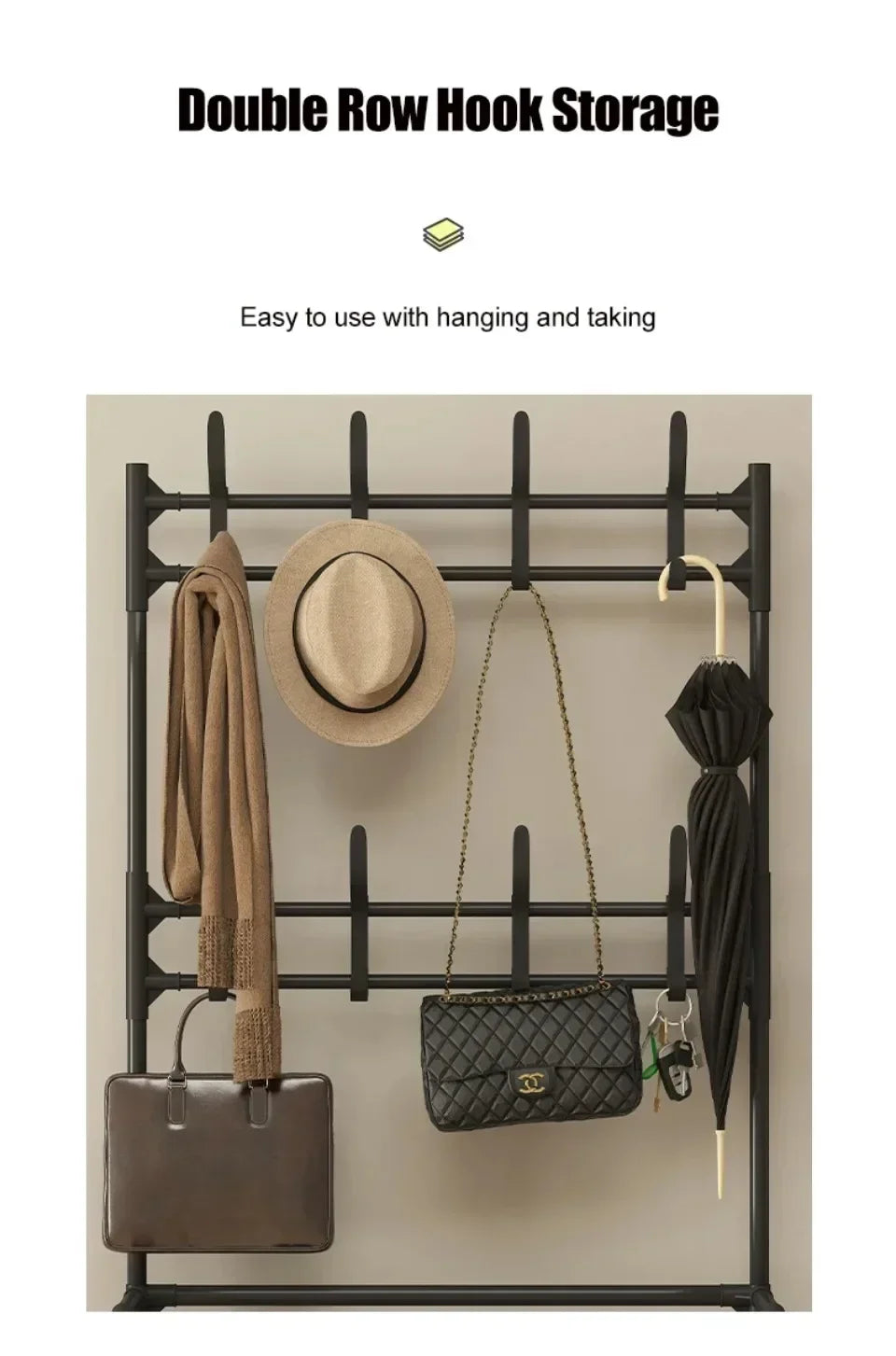 Clothes Hanger Multi-Layer Shoe Rack Doorway DIY Hat And Shoes Shelf Simple Floor-Standing Living Room Organizer Storage Racks - Fields Of Fitness