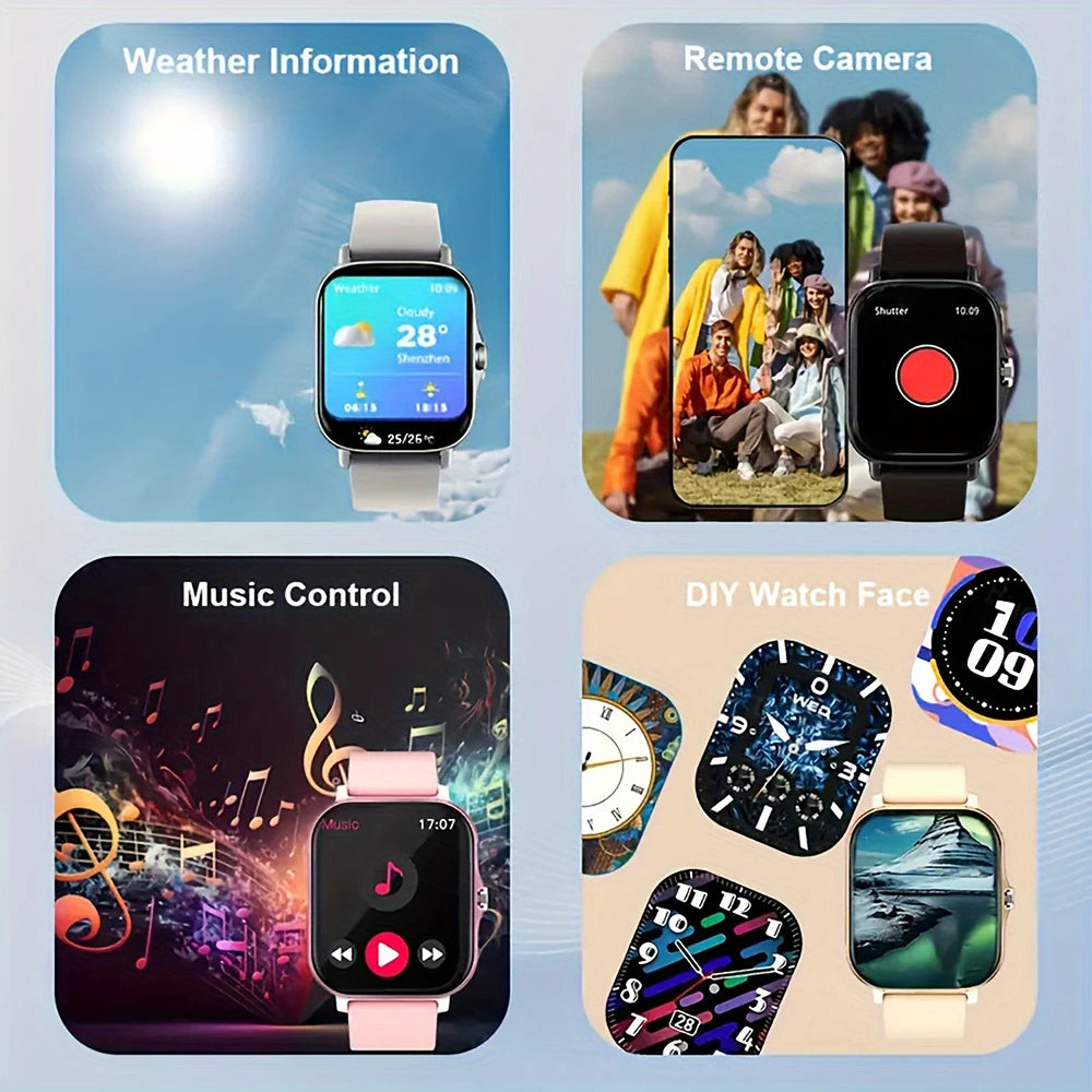 Smart Watches 2025 For Man Women Bluetooth Message Notification Smarthwhatch 1.91'' Display Fitness Tracker Smartwatch Android - Fields Of Fitness