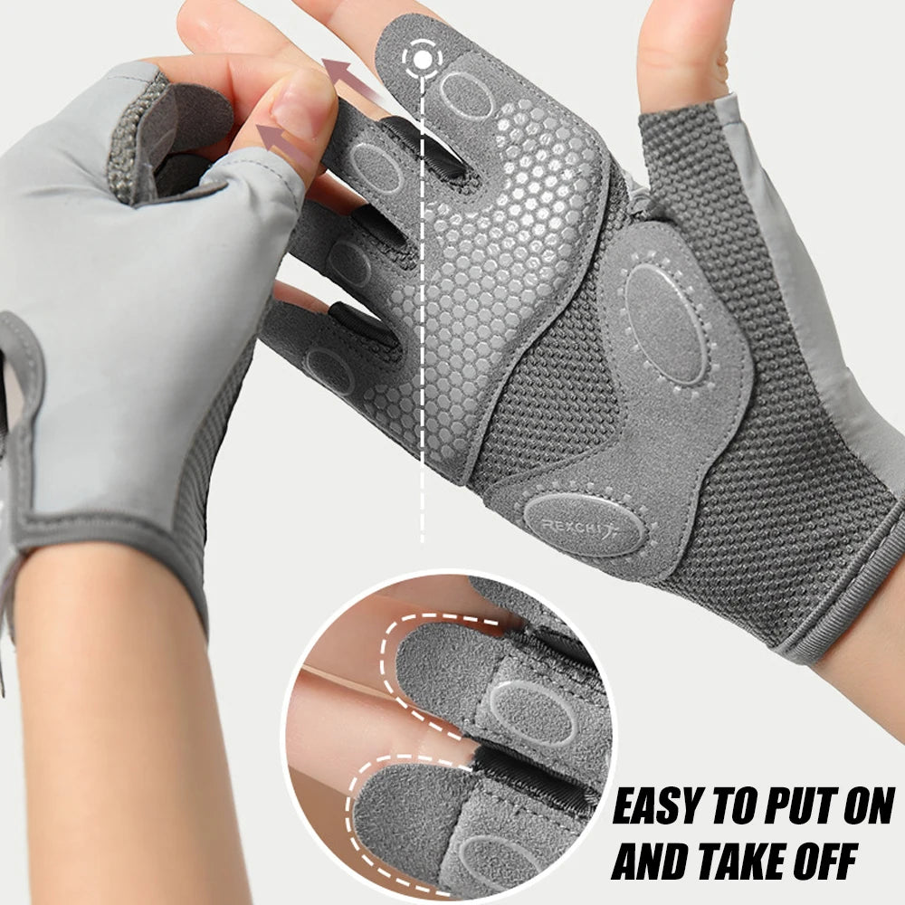 1Pair Workout Gloves Men Women Gym Lifting Fitness Climbing Exercises Work Out Wrist Belt Shock Absorb Foam Pad Palm Crossfit - Fields Of Fitness