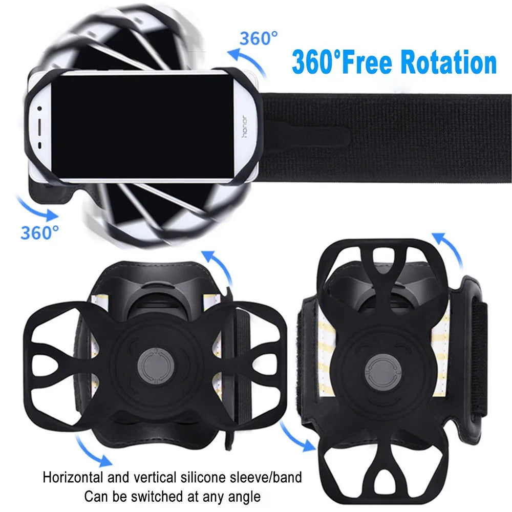 Running Armband Wristband Bracke 360 ° Rotatable Phone Holder Suitable For 4-7-inch Smartphones Card Pocket For Running Bicycles - Fields Of Fitness