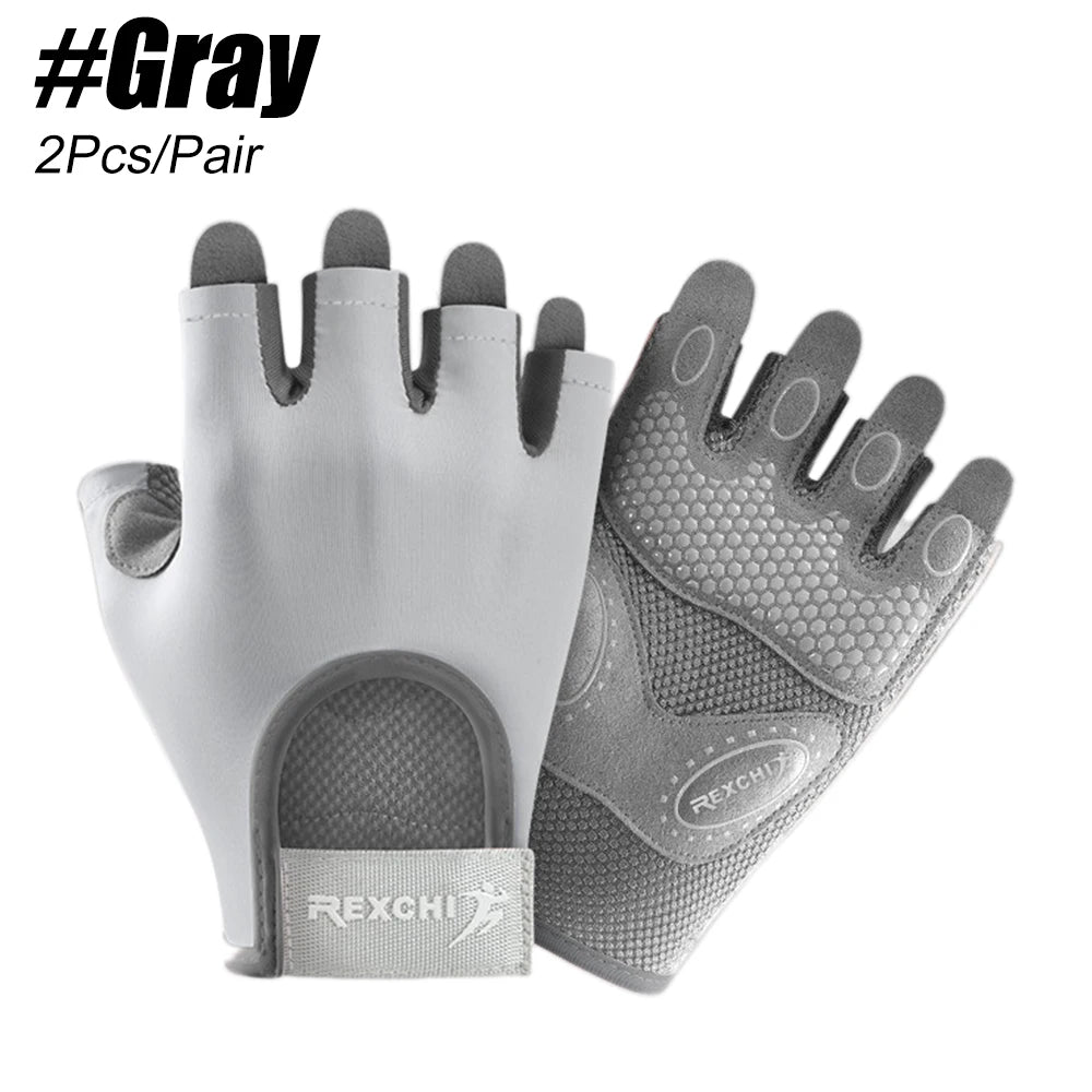 1Pair Workout Gloves Men Women Gym Lifting Fitness Climbing Exercises Work Out Wrist Belt Shock Absorb Foam Pad Palm Crossfit - Fields Of Fitness