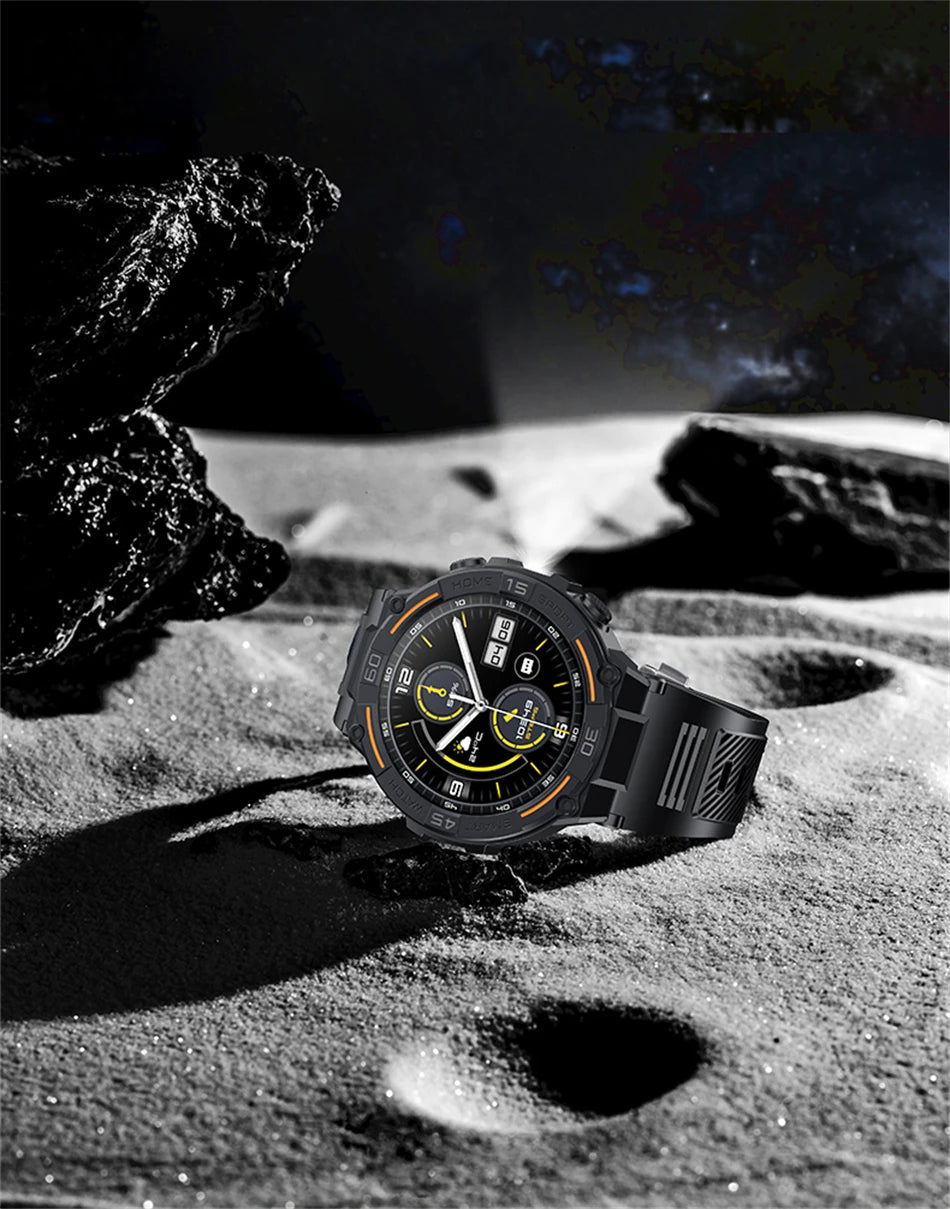 Smartwatch Military Men 360*360 HD Screen Flashlight Health Monitoring Waterproof Heart Rate BT Call Smart Watch For Android IOS - Fields Of Fitness