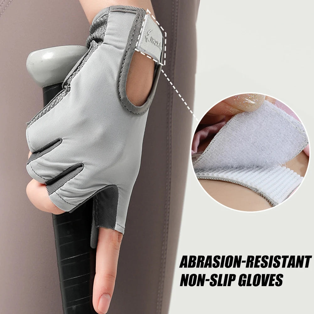 1Pair Workout Gloves Men Women Gym Lifting Fitness Climbing Exercises Work Out Wrist Belt Shock Absorb Foam Pad Palm Crossfit - Fields Of Fitness