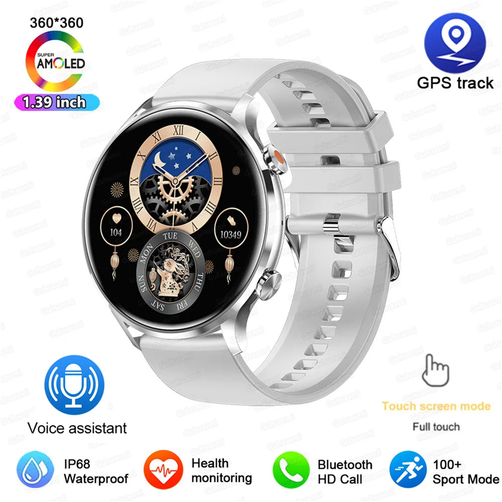 2025 New Smartwatch Women AMOLED HD Screen Always On Display Bluetooth Call IP68 Waterproof GPS Smart Men Watch For Android ios - Fields Of Fitness