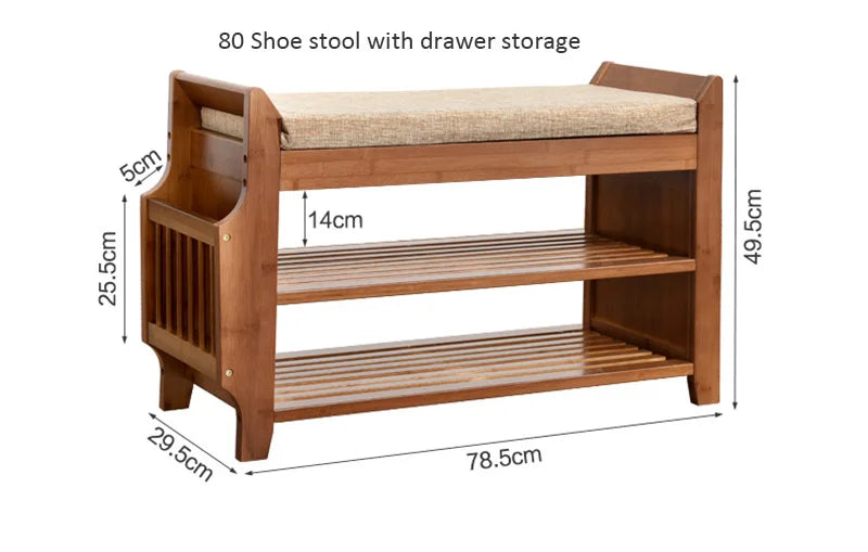 Shoe Storage Rack Bench With Double Layer Cushion Seat Living Room Shoe Organizer Entryway Storage Hallway Furniture Shoe Stool - Fields Of Fitness