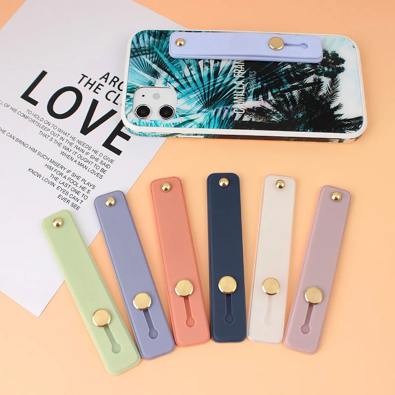 Wrist Band Hand Band Finger Grip Mobile Phone Holder Stand Push Pull Universal Plain Color Phone Socket Holder for iPhone Xiaomi - Fields Of Fitness