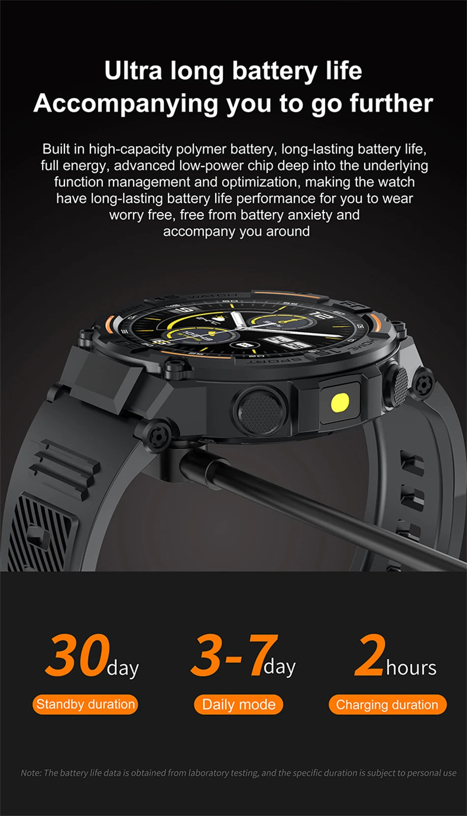 Smartwatch Military Men 360*360 HD Screen Flashlight Health Monitoring Waterproof Heart Rate BT Call Smart Watch For Android IOS - Fields Of Fitness