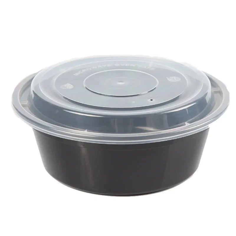 Meal Prep Containers Plastic Food Containers with Lids Outdoor Portable Bento Lunch Box, 1Compartment Round/square Lunch Box - Fields Of Fitness