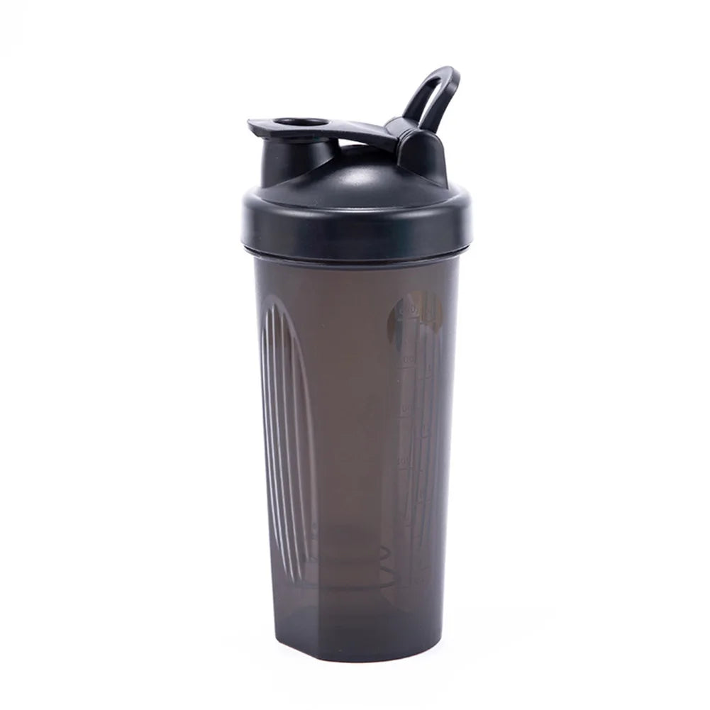 600ML Portable Protein Powder Shaker Bottle Leak Proof Water Bottle for Gym Fitness Training Sport Mixing Cup with Scale - Fields Of Fitness