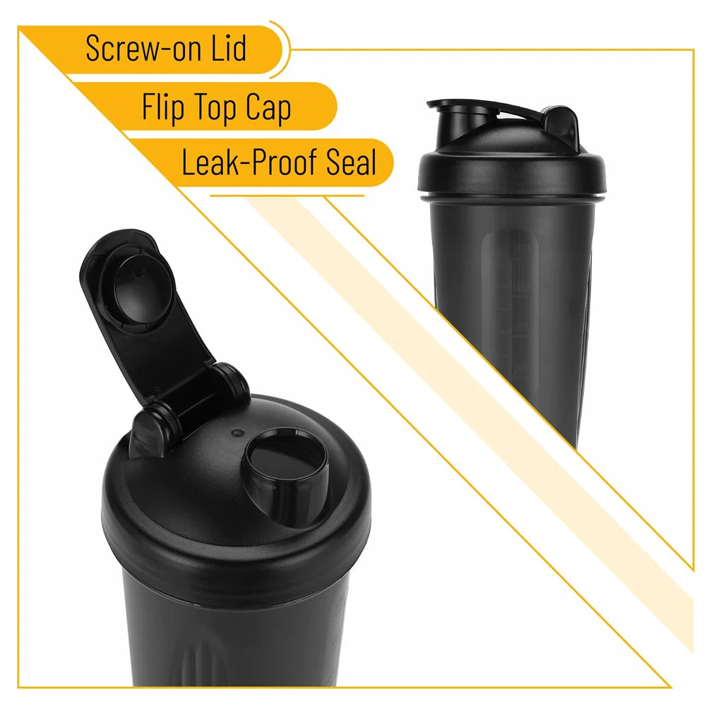 1pc Portable Protein Shaker 600ml Fitness Bottle with Wire Whisk Ball for Fitness Enthusiasts Athletes Perfect For Outdoor Gym - Fields Of Fitness