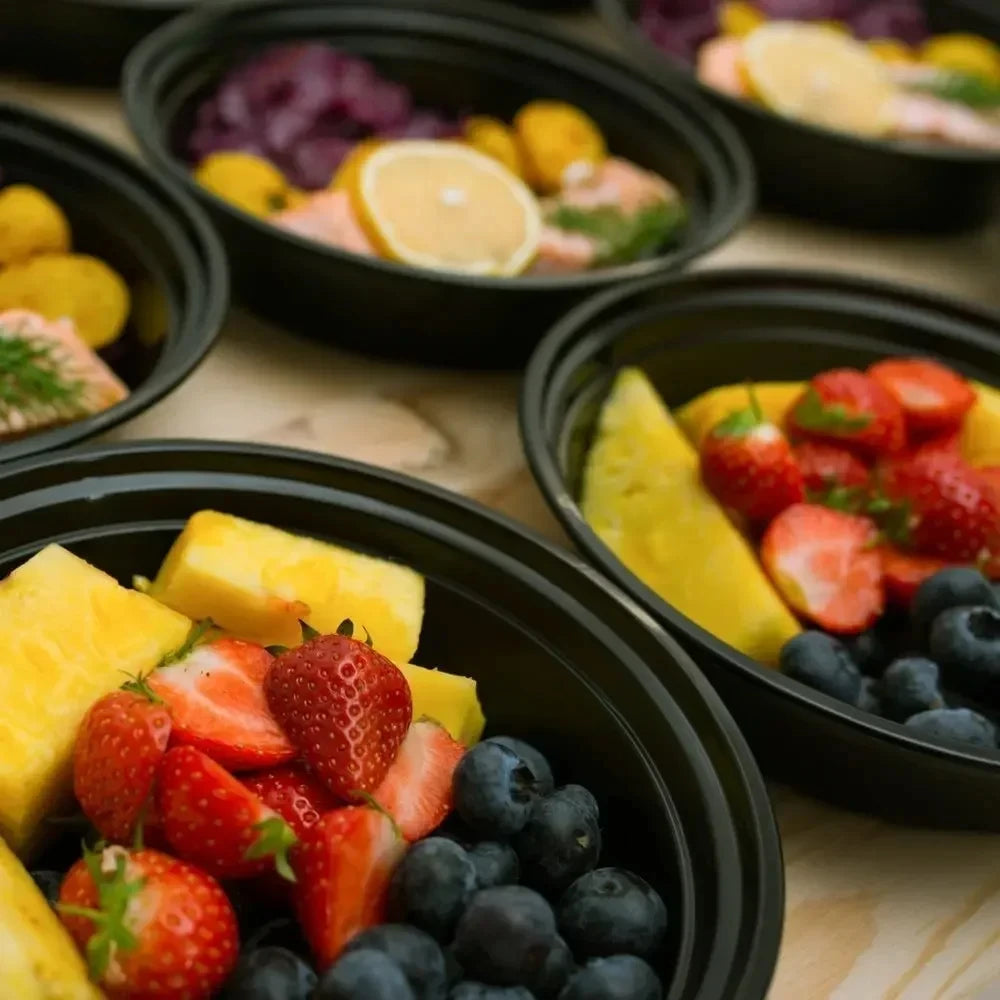 Meal Prep Containers Plastic Food Containers with Lids Outdoor Portable Bento Lunch Box, 1Compartment Round Lunch Box - Fields Of Fitness