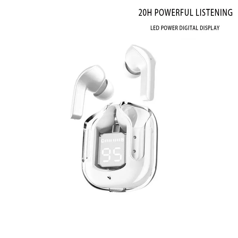 True Wireless Bluetooth 5.3 Transparent Headset with LED Digital Display Stereo Sound TWS ENC Earphones Mic for Sports Working - Fields Of Fitness