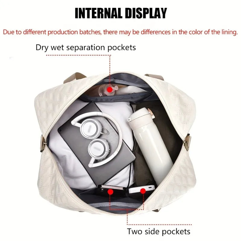 Lightweight Luggage Bag, Large Capacity Travel Duffle Bag Gym Tote Bags, Shoulder Weekender Overnight Bag - Fields Of Fitness