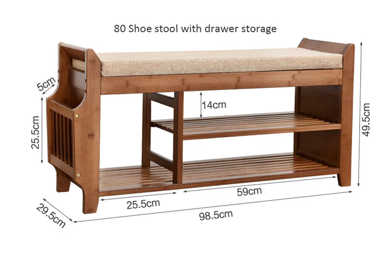 Shoe Storage Rack Bench With Double Layer Cushion Seat Living Room Shoe Organizer Entryway Storage Hallway Furniture Shoe Stool - Fields Of Fitness
