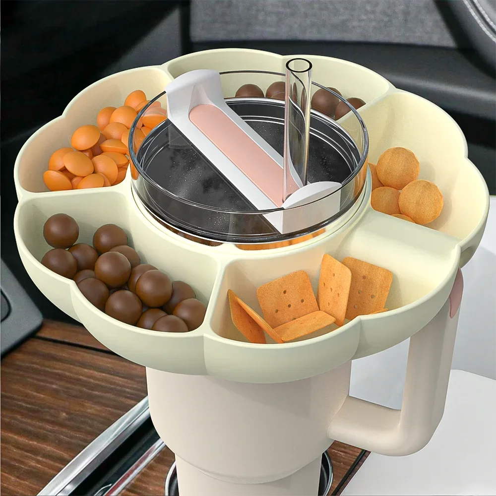 Silicone Snack Bowl for 40oz Water Cup Snack Tray Cup Accessory with 4 Dividers Suitable for Snack Tray Accessories - Fields Of Fitness