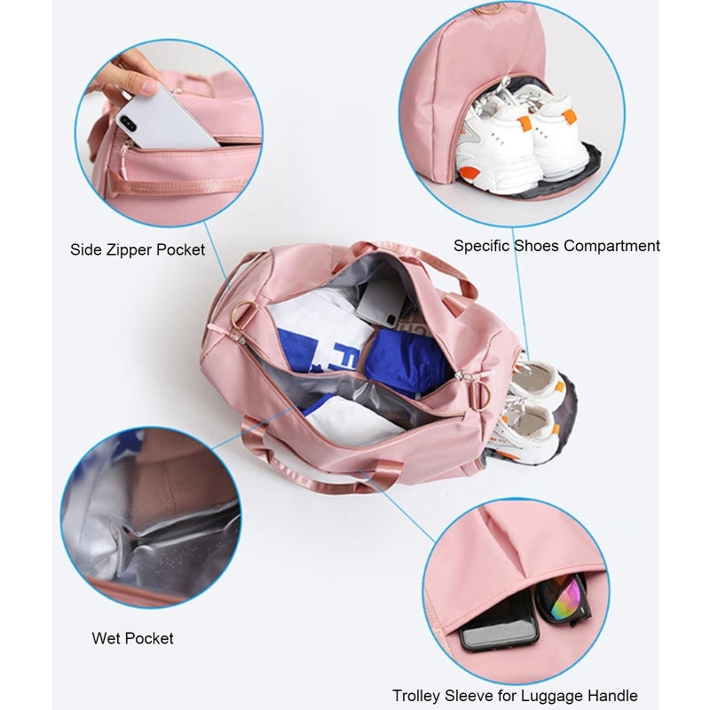 Gym Bag for Women with Shoe Compartment Durable Lightweight Yoga Large Handbag - Fields Of Fitness