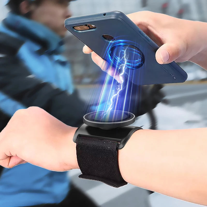 Armband Wristband Mobile Phone Holder Magnetic Wrist Strap Phone Mount Stand for iPhone 16 MagSafe Xiaomi for Cycling Hiking Gym - Fields Of Fitness