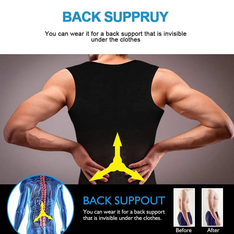 New Men Neoprene Sweat Sauna Vest Body Shapers Vest Waist Trainer Slimming Vest Shapewear Waist Shaper Corset For Women - Fields Of Fitness