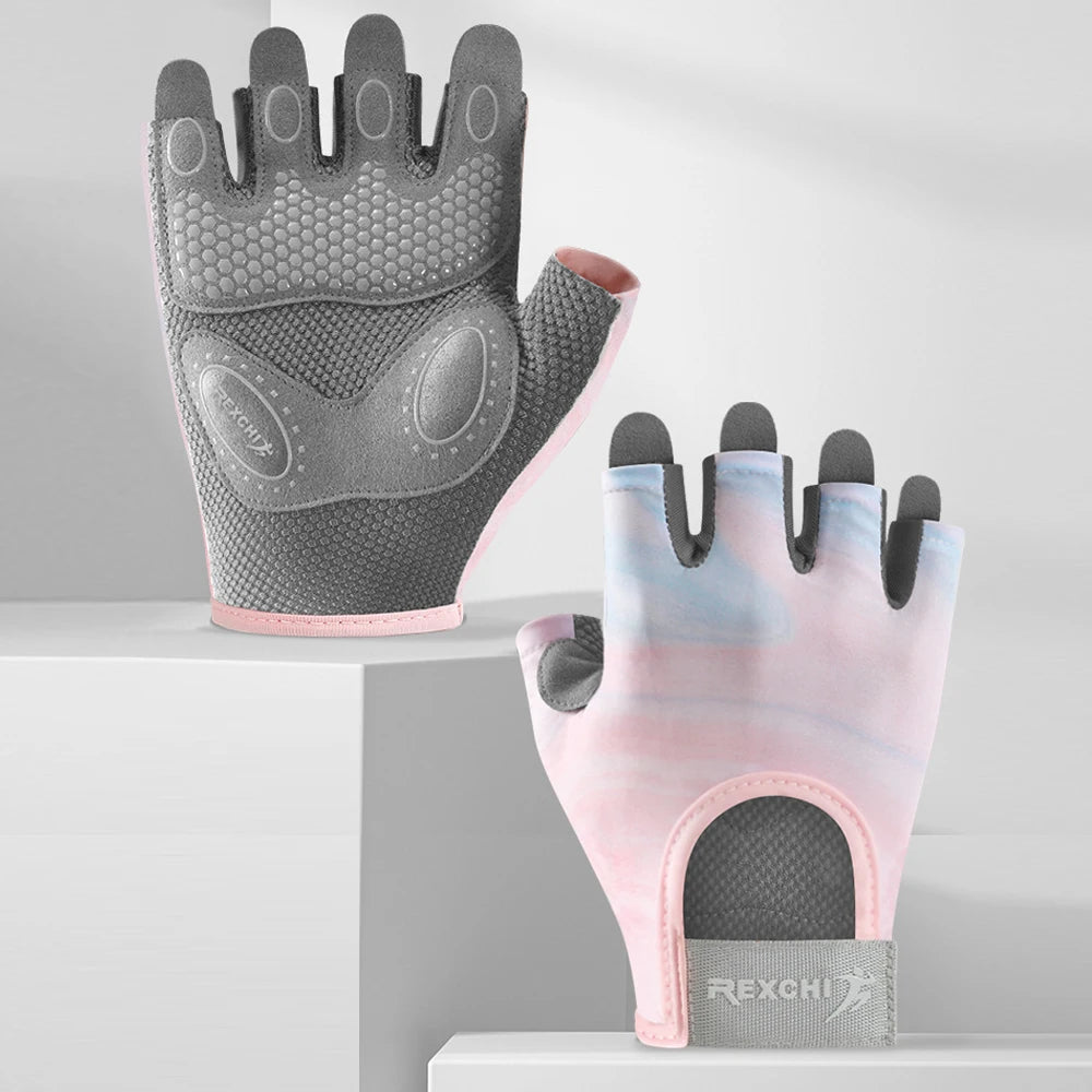 1Pair Workout Gloves Men Women Gym Lifting Fitness Climbing Exercises Work Out Wrist Belt Shock Absorb Foam Pad Palm Crossfit - Fields Of Fitness